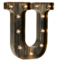 Golden Black LED Marquee Letter Light – Vintage Industrial Alphabet Light Sign for Home, Wedding & Party Decor